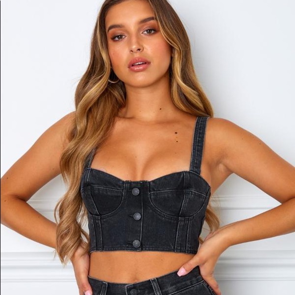 Lucky Bustier Crop Vintage Black